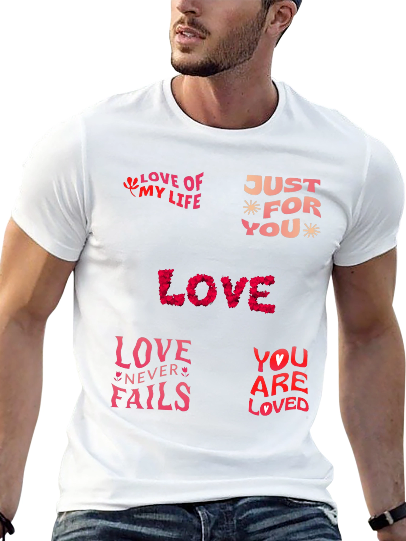 Black Love Themed Graphic Print T-Shirt view 13