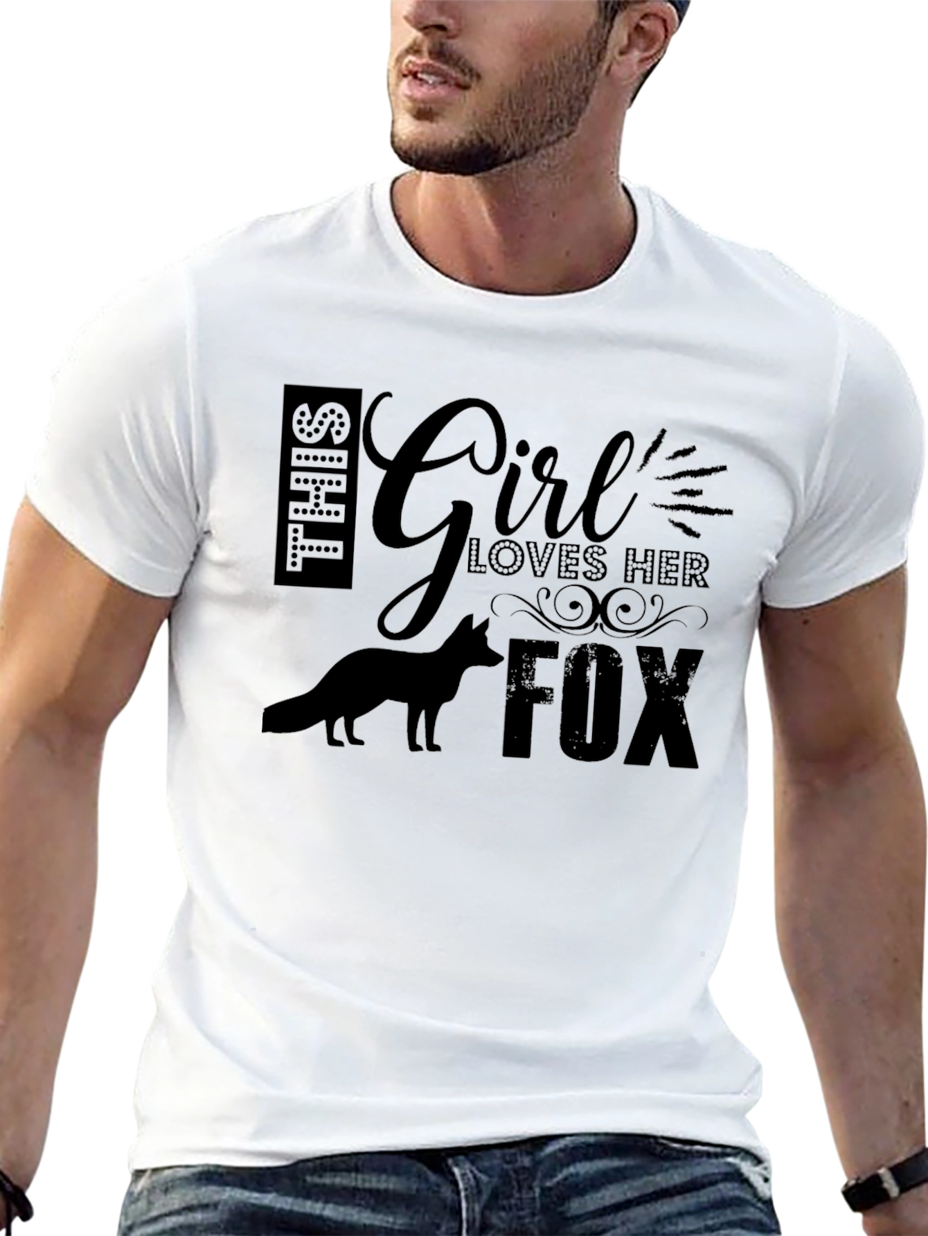 Black Girl Loves Her Fox Black T-Shirt view 13