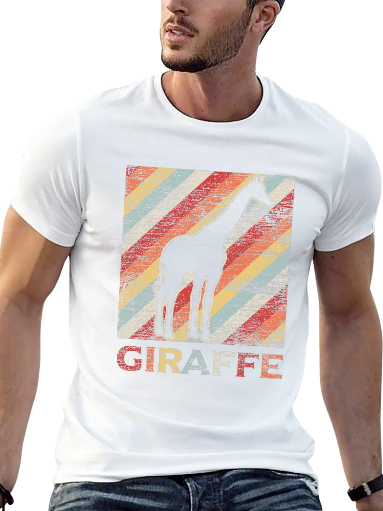Black Retro Giraffe Graphic Tee view 13
