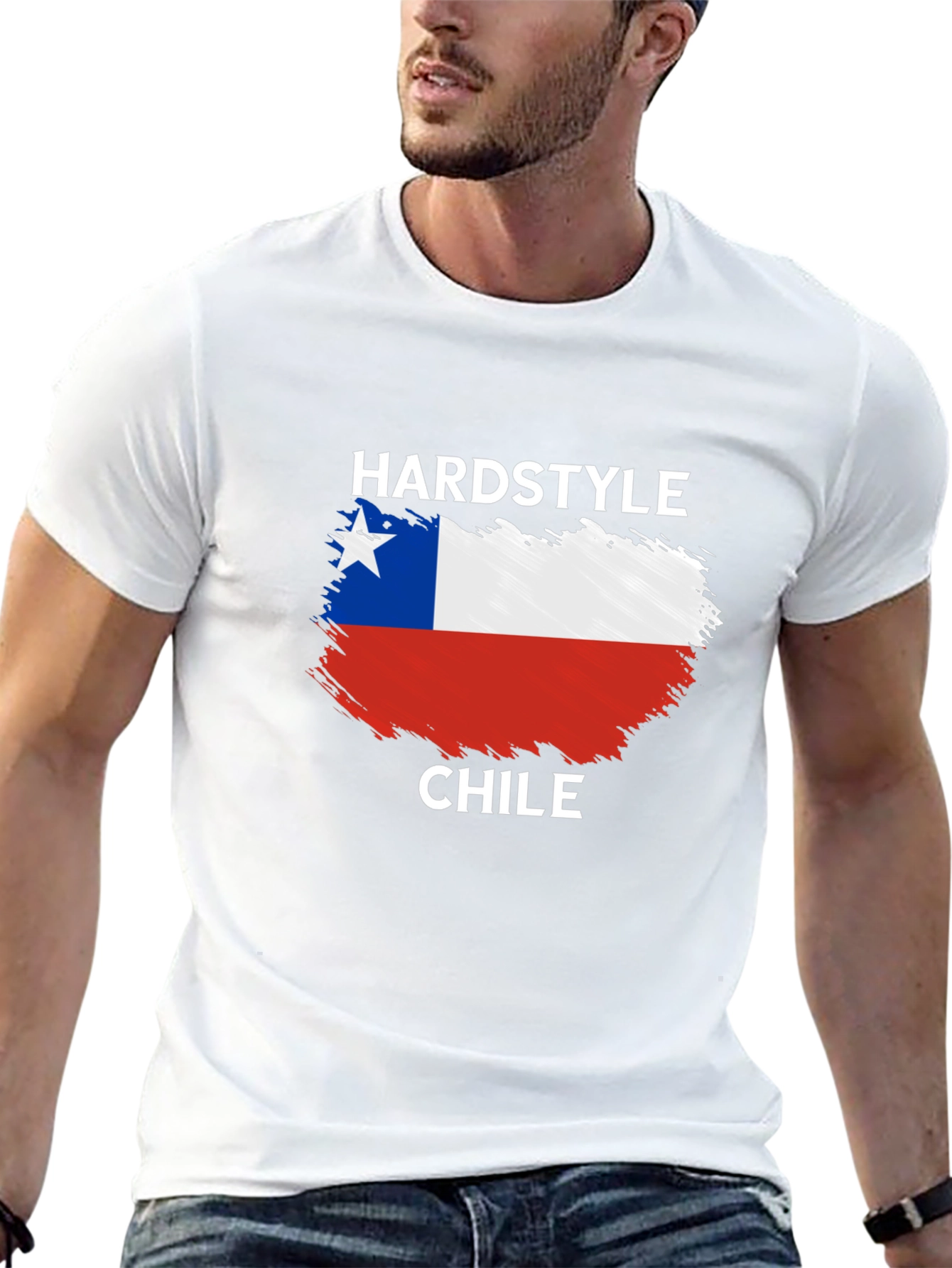 Black Hardstyle Chile Flag T-Shirt view 13