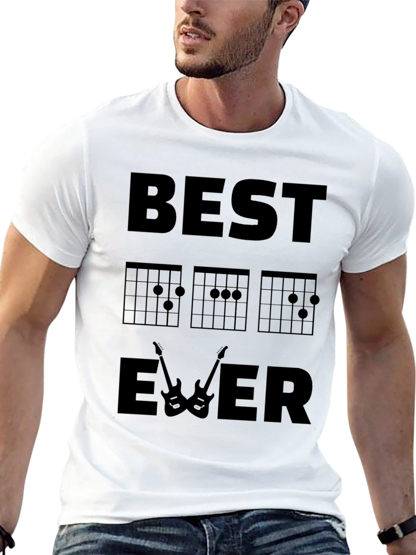 Black Best Guitar Chords Ever T-Shirt view 13