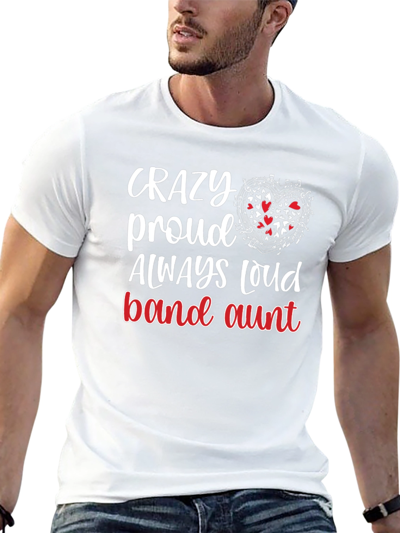 Black Crazy Proud Band Aunt T-Shirt view 13