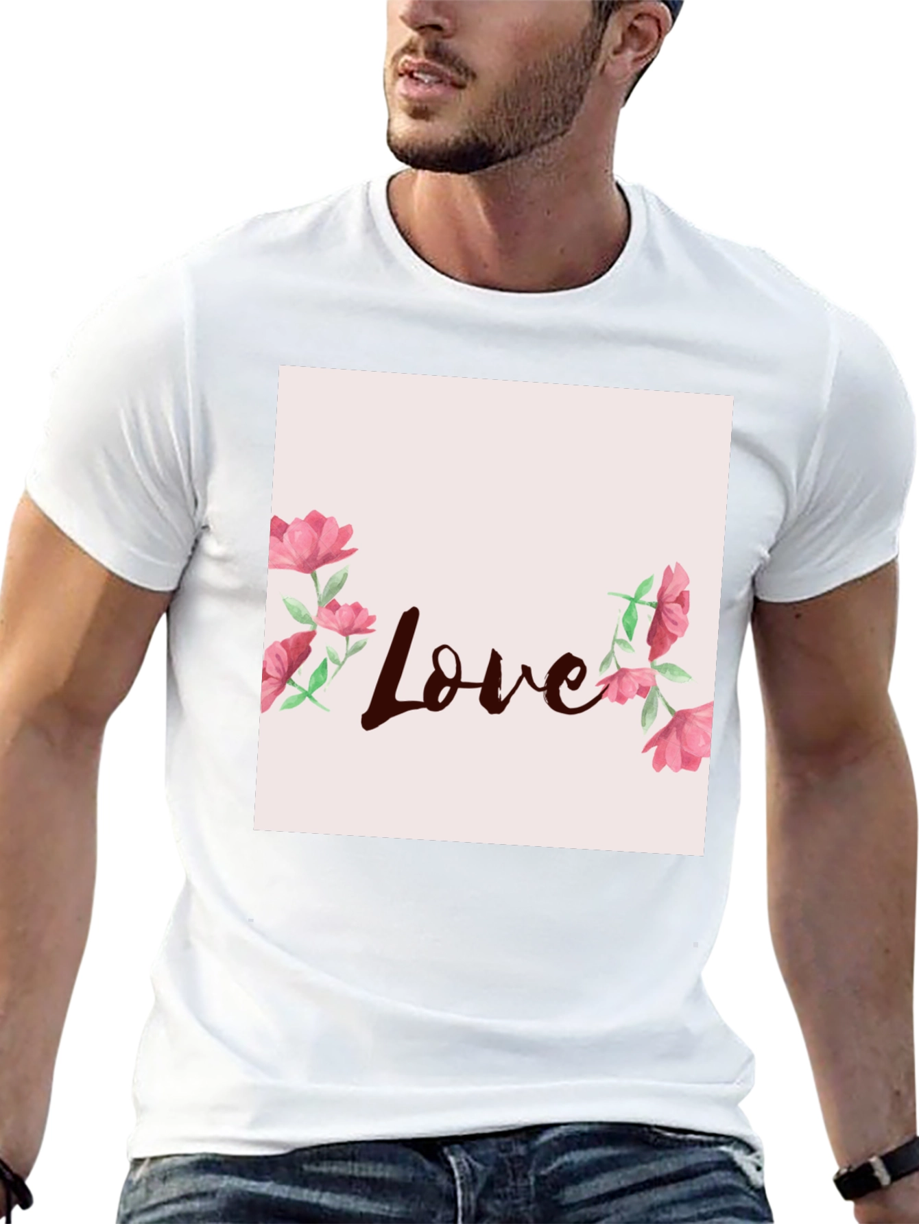 Black Floral Love Graphic Tee - Stylish Casual Wear view 13