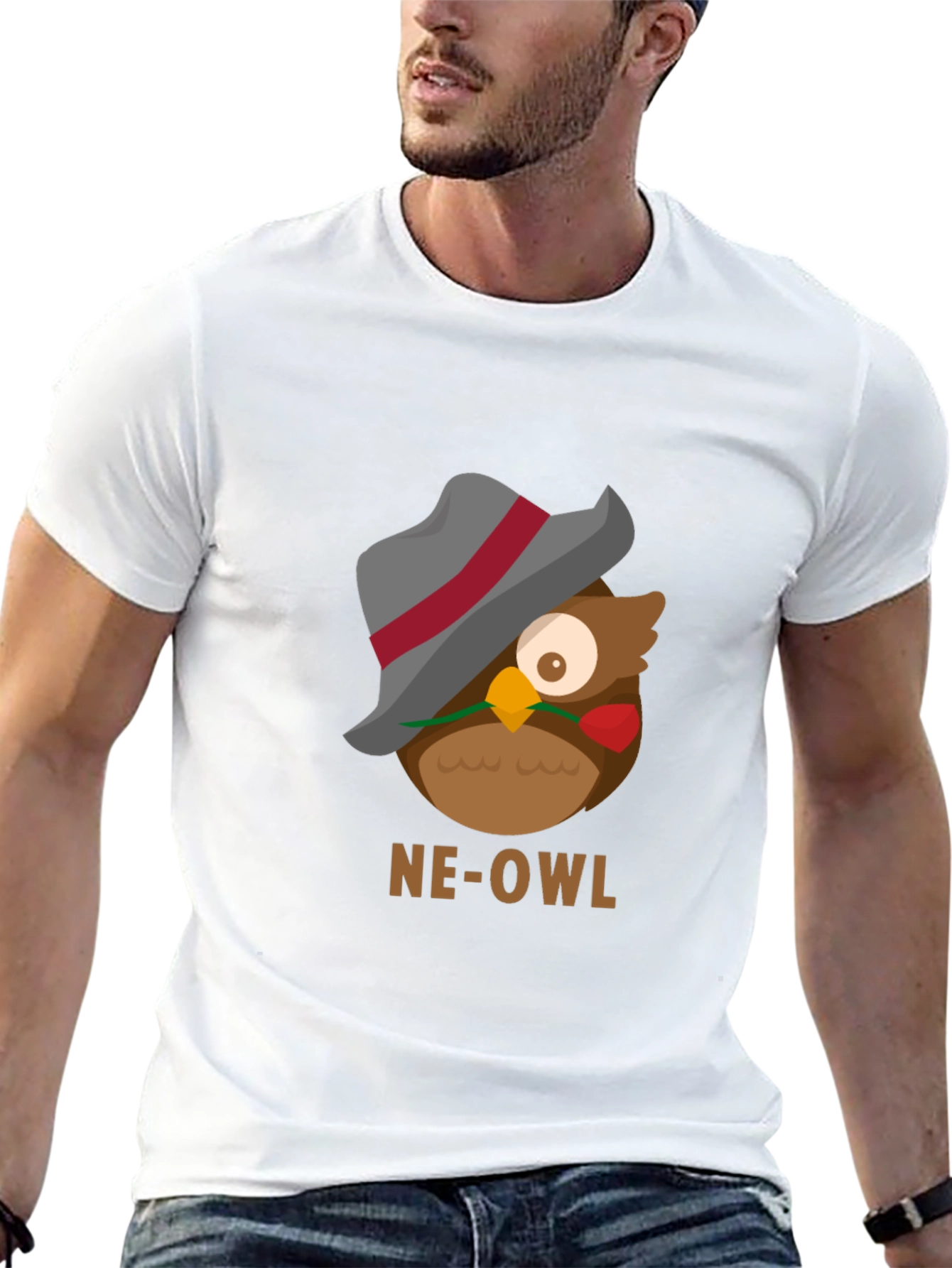 Black NE-OWL Graphic Tee - Stylish Owl Design view 13