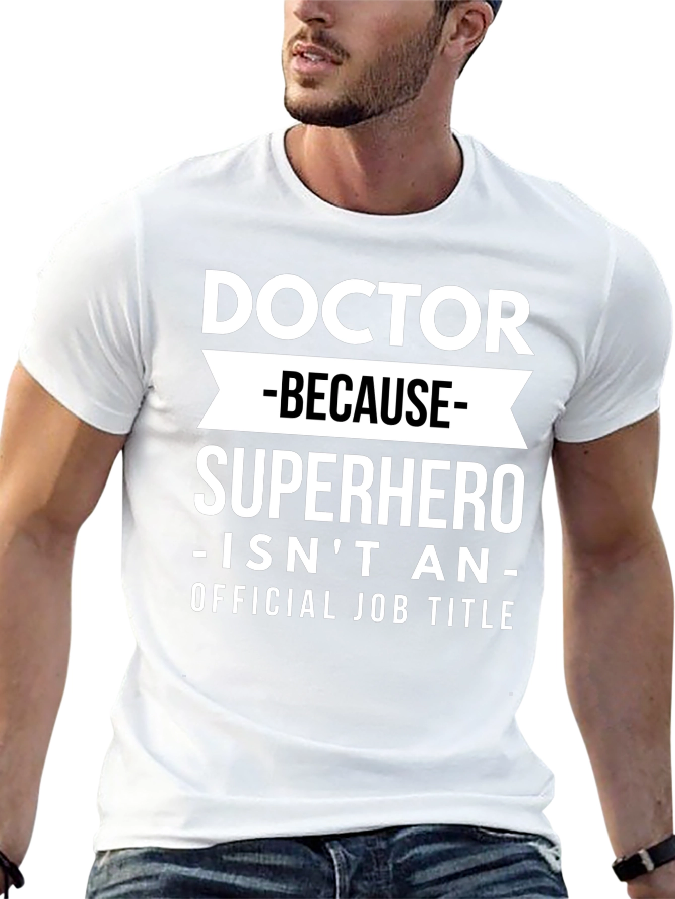 Black Doctor Superhero Funny Graphic T-Shirt view 13