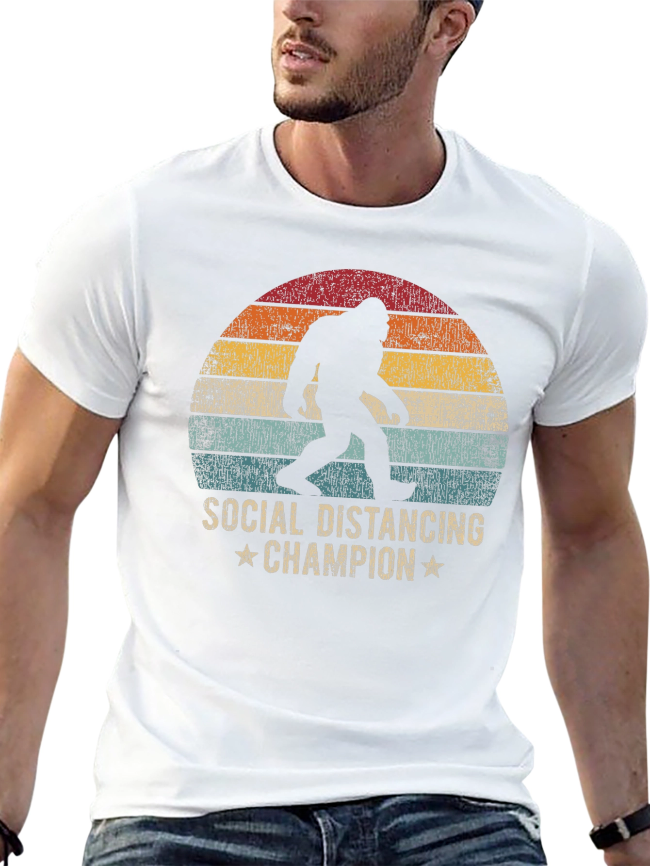 Black Social Distancing Champion Bigfoot T-Shirt view 13