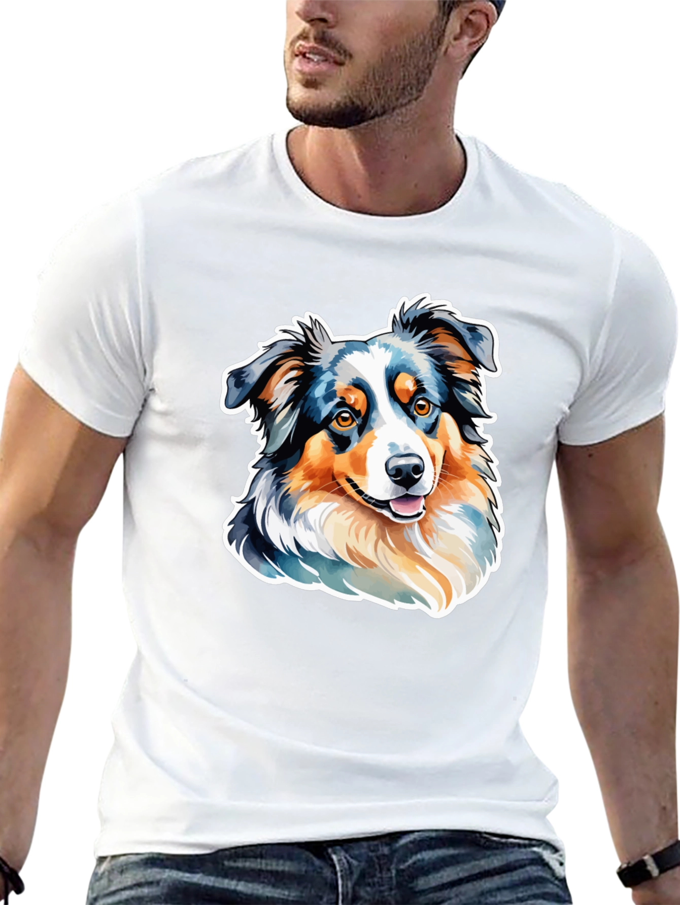 Black Australian Shepherd Dog Graphic T-Shirt view 13