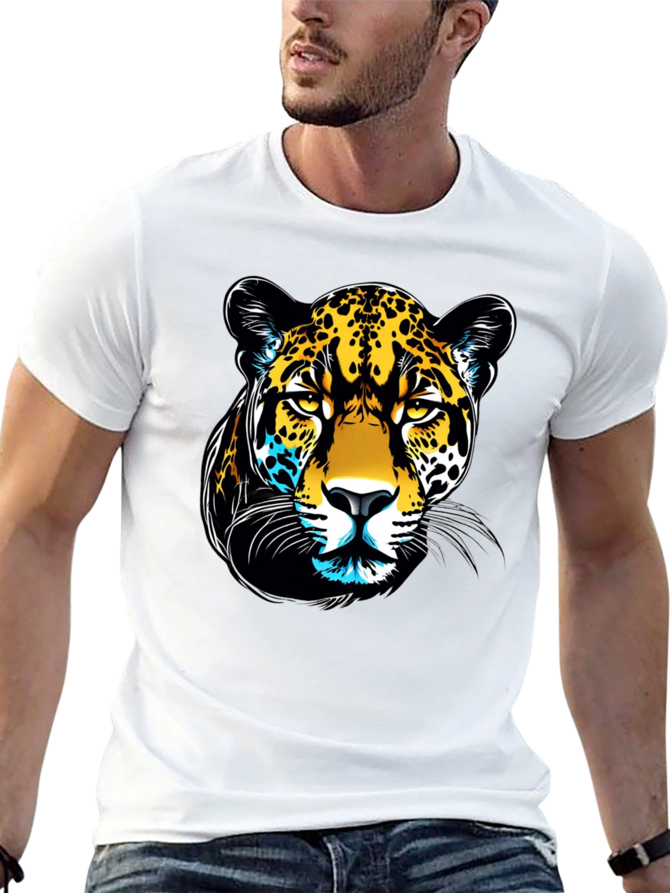 Black Jaguar Graphic Print Black T-Shirt view 13