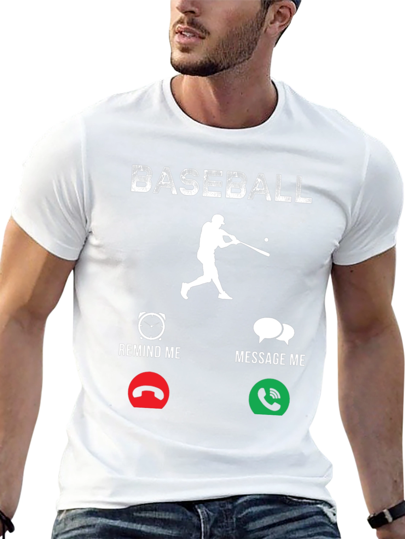 Black Baseball Remind/Message Graphic T-Shirt view 13