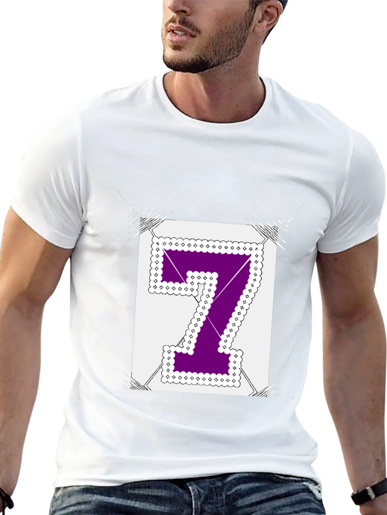 Black Number 7 Graphic Tee - Black Cotton Blend Shirt view 13