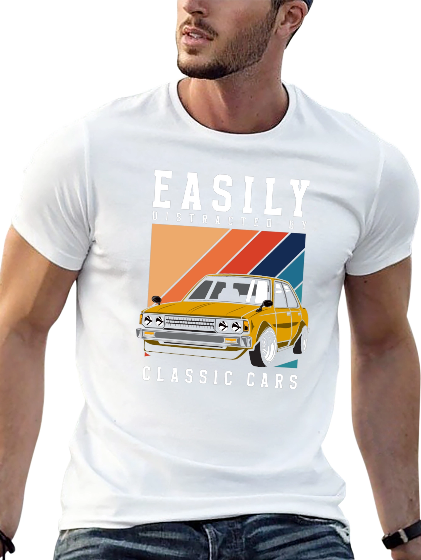 Easily Distracted Classic Cars Graphic Tee - 13