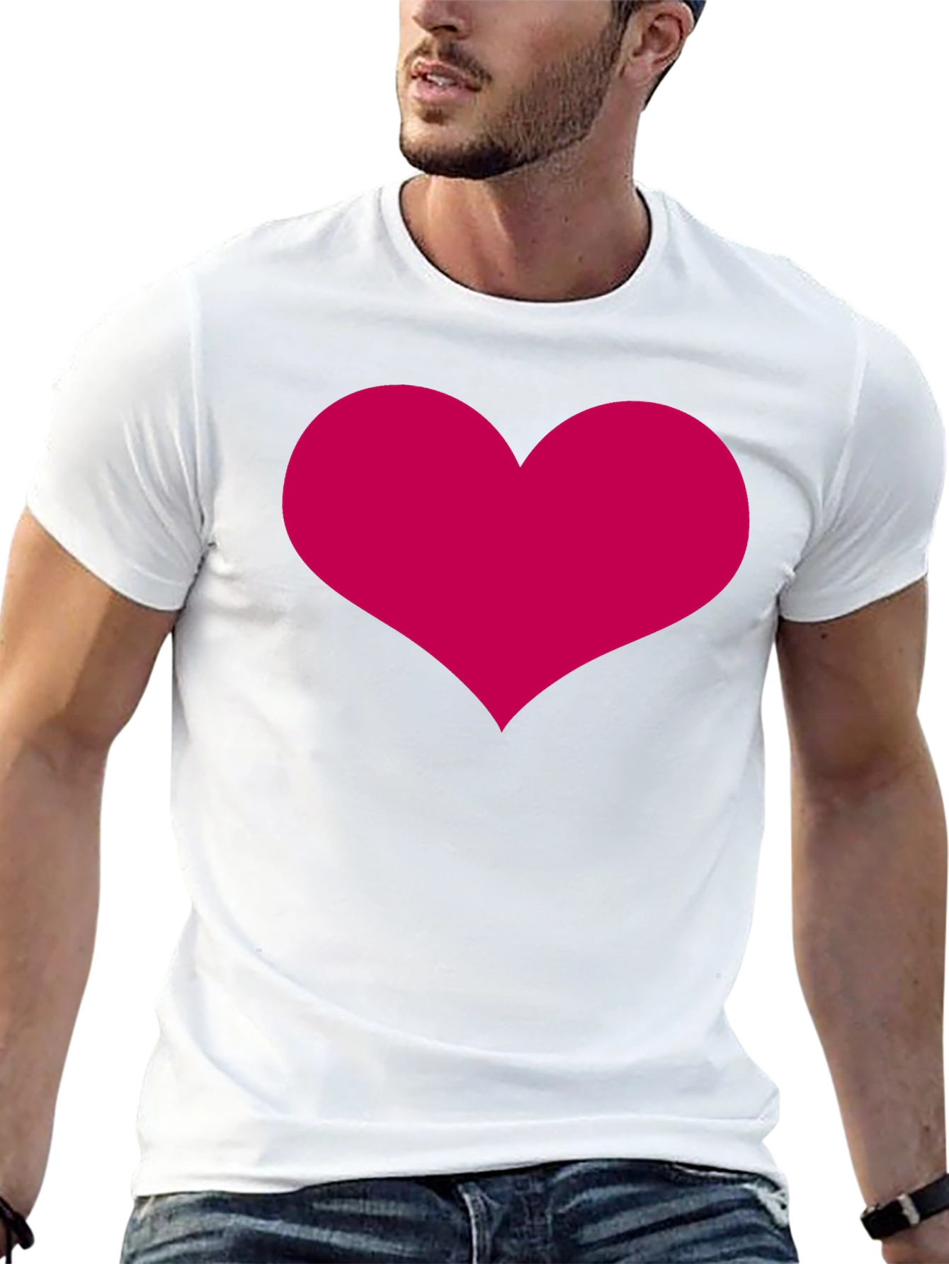 Black Heart Graphic Black T-Shirt Casual Wear view 13