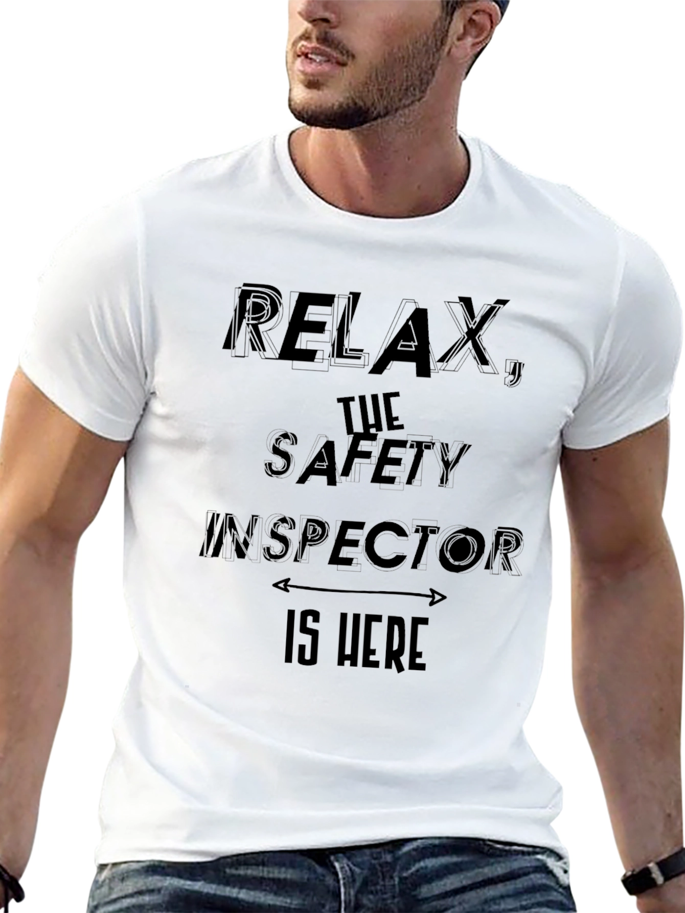 Black Relax, The Safety Inspector is Here T-Shirt view 13