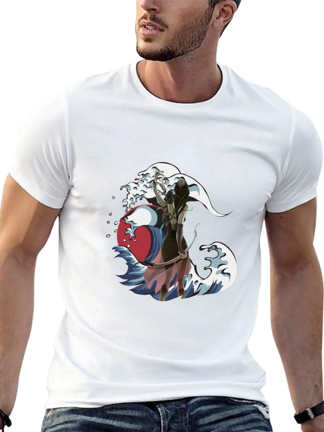 Black Wave Archer Graphic Tee - Unique Design! view 13