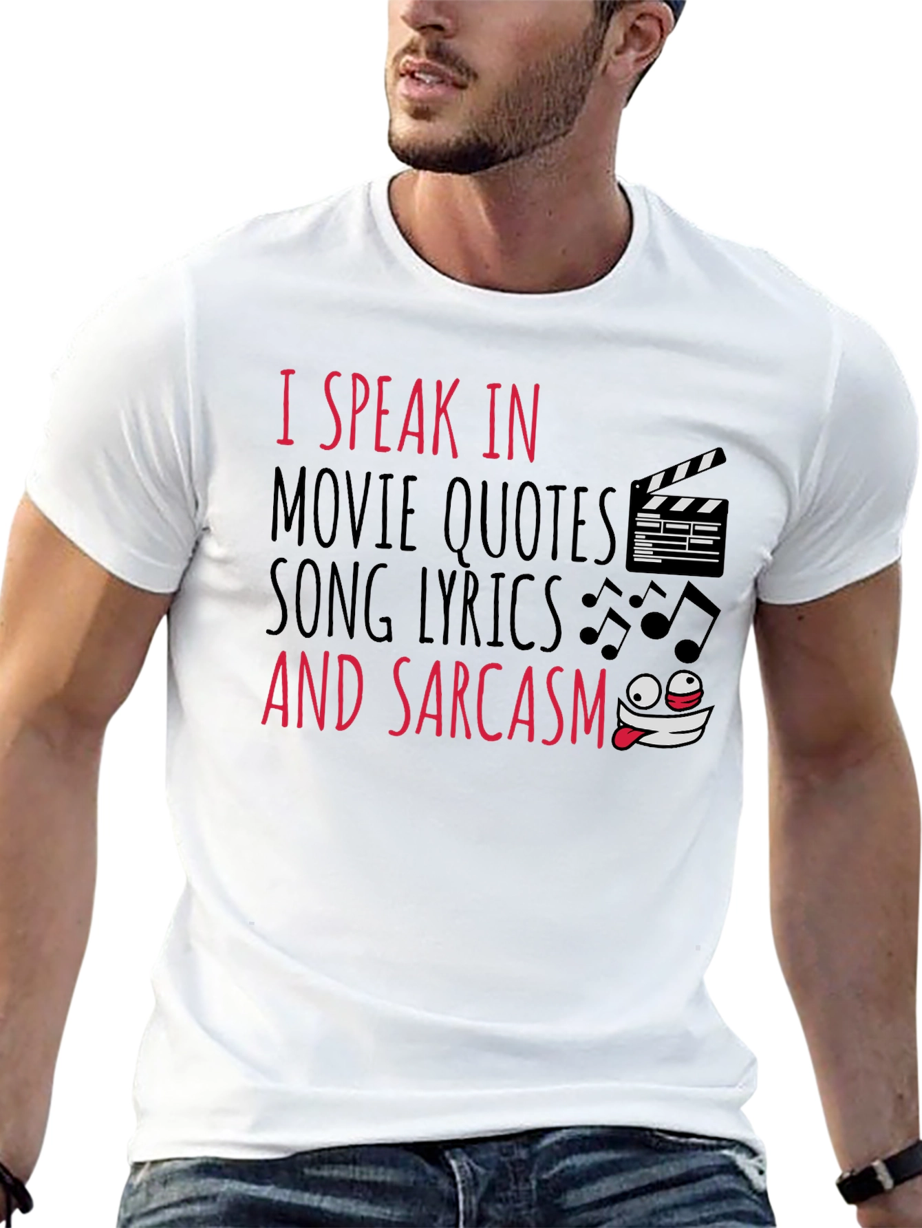 Black I Speak in Movie Quotes Sarcasm Graphic Tee view 13
