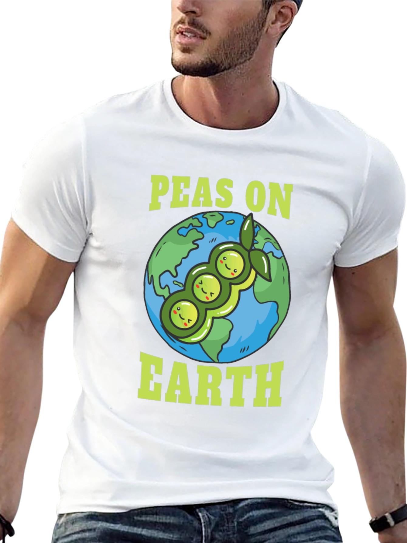 Black Peas on Earth T-Shirt - Vegan Planet Tee view 13