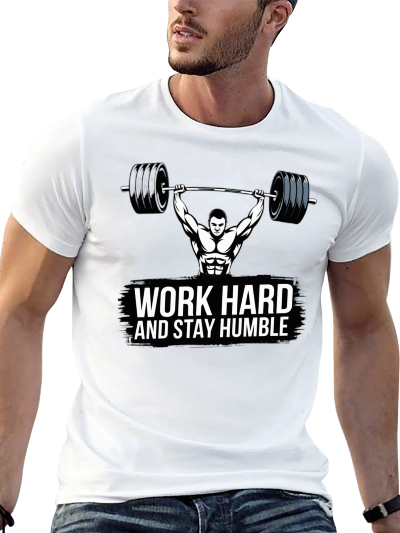 Black Work Hard & Stay Humble Gym T-Shirt view 13