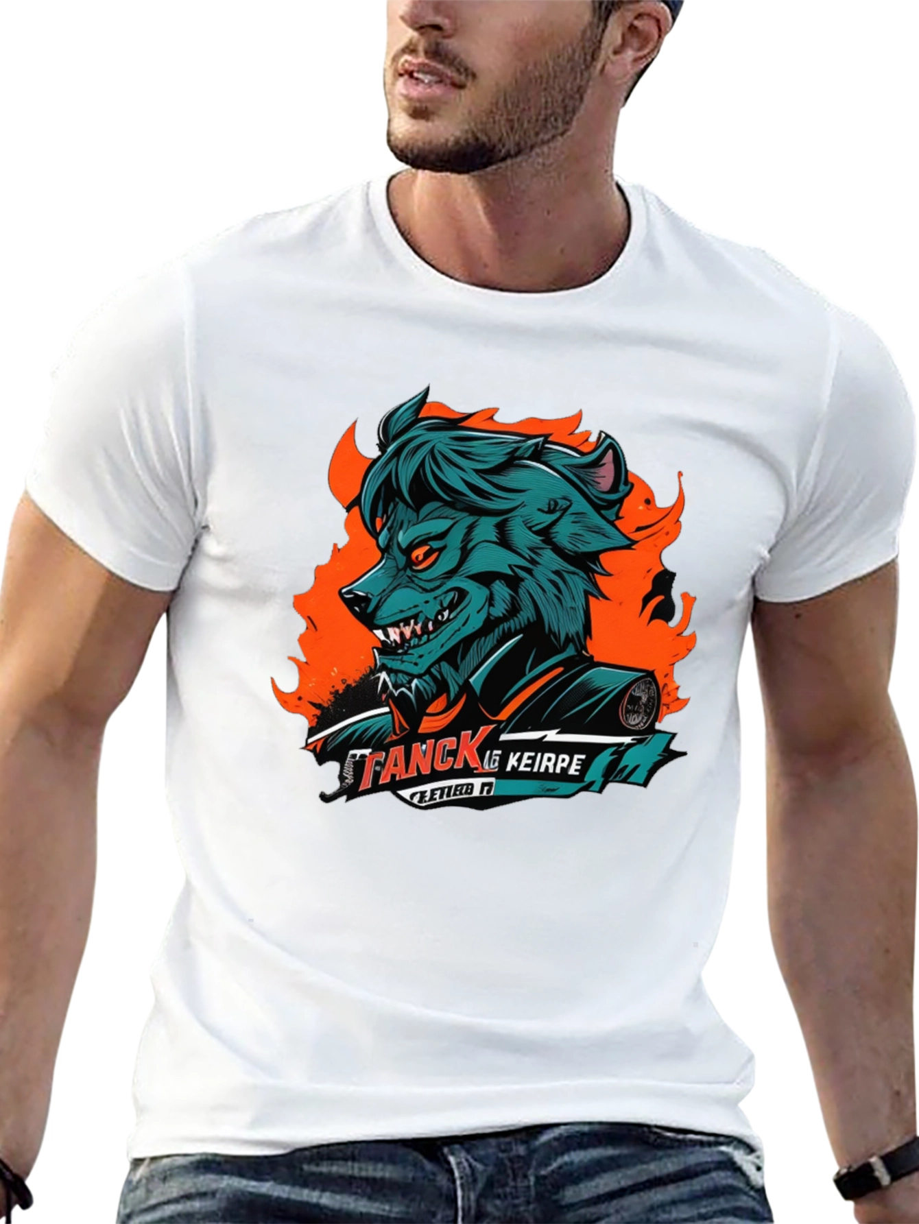 Black Wolf Graphic Black T-Shirt view 13