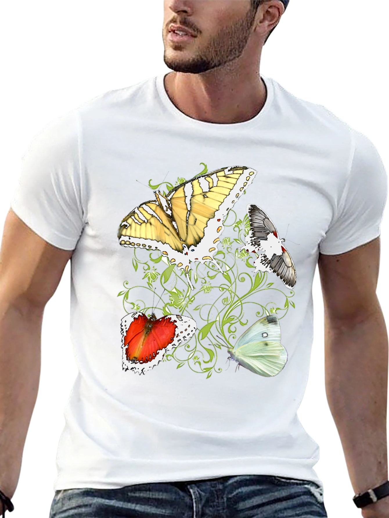 Black Butterfly T-Shirt - Unique Graphic Tee view 13