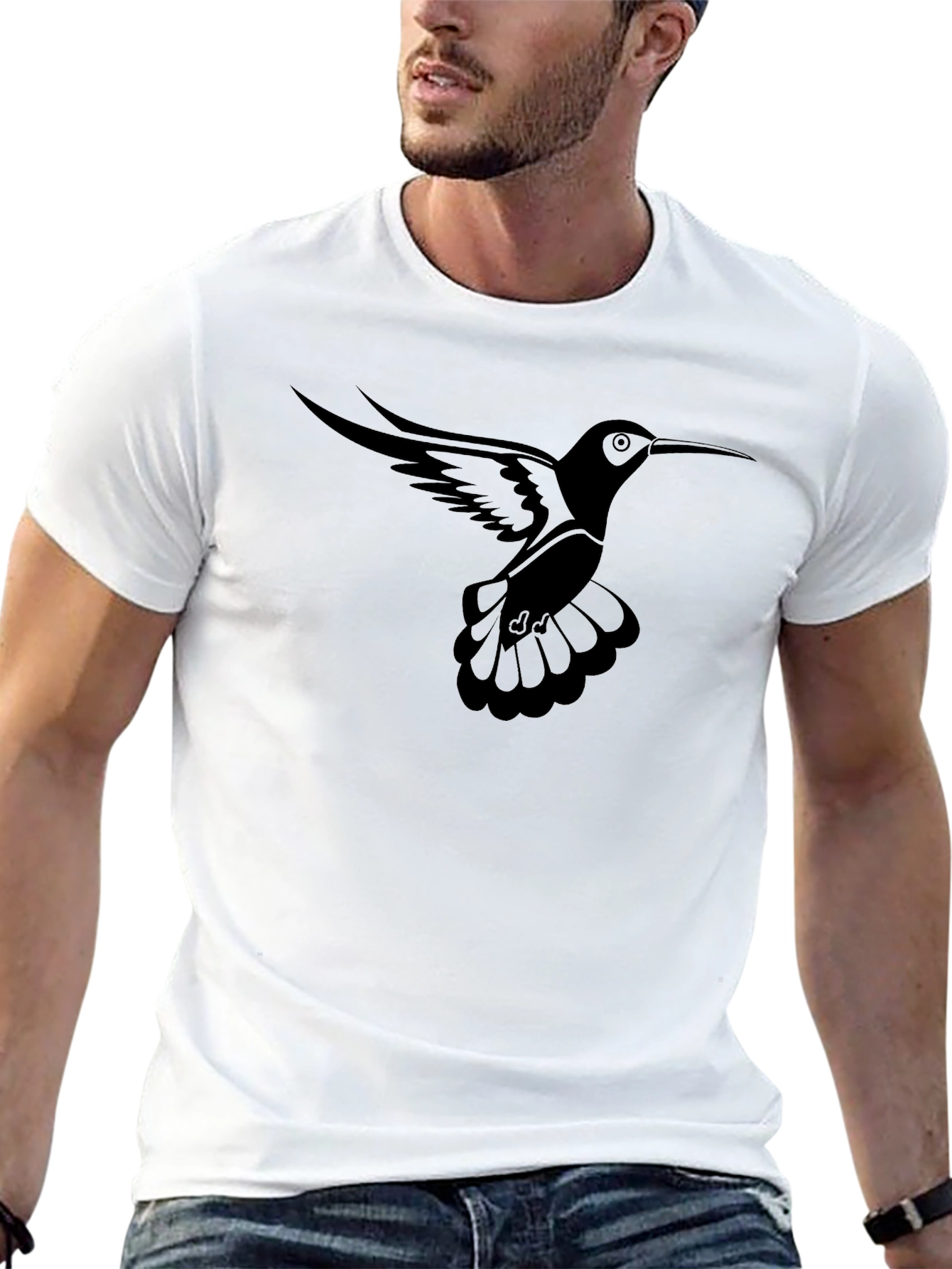 Black Hummingbird Graphic Tee - Men's Black T-Shirt view 13