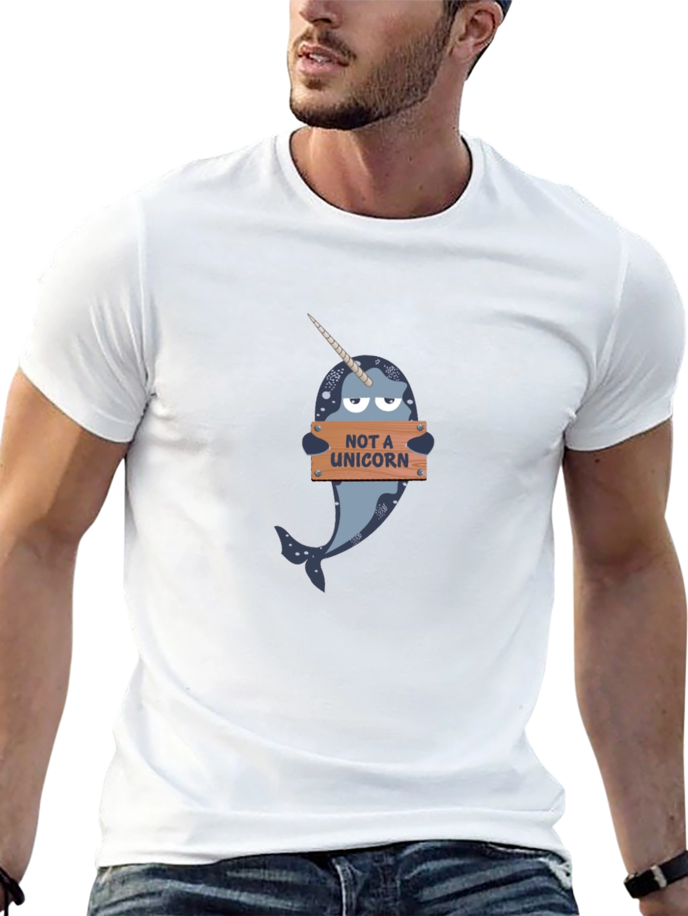 Black Narwhal T-Shirt - "Not A Unicorn" Funny Tee view 13