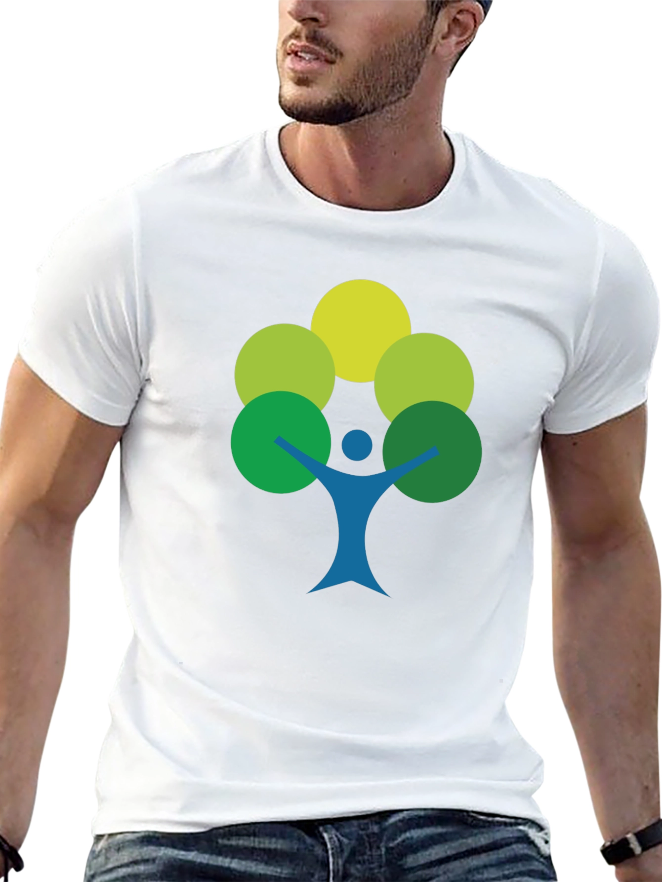 Black Eco-Friendly Tree Person Graphic Tee view 13