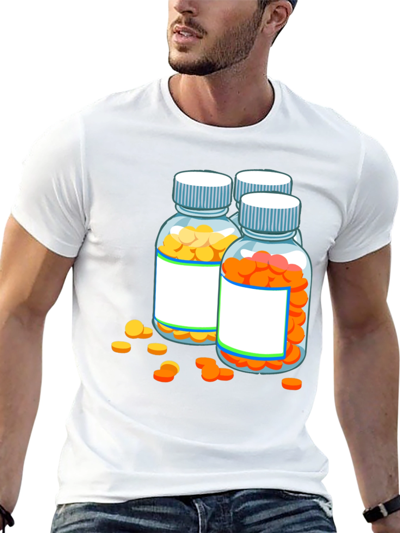 Black Pill Bottle Graphic Tee - Novelty Doctor Shirt view 13