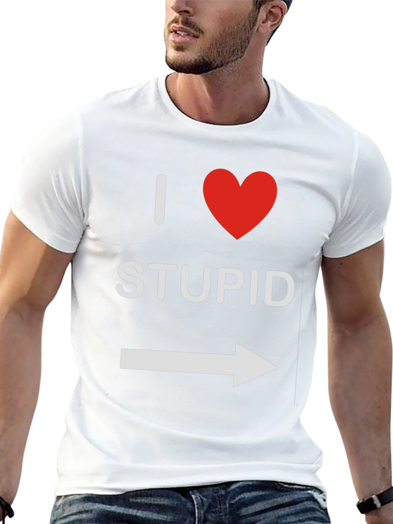 Black I Heart Stupid T-Shirt - Funny Graphic Tee view 13