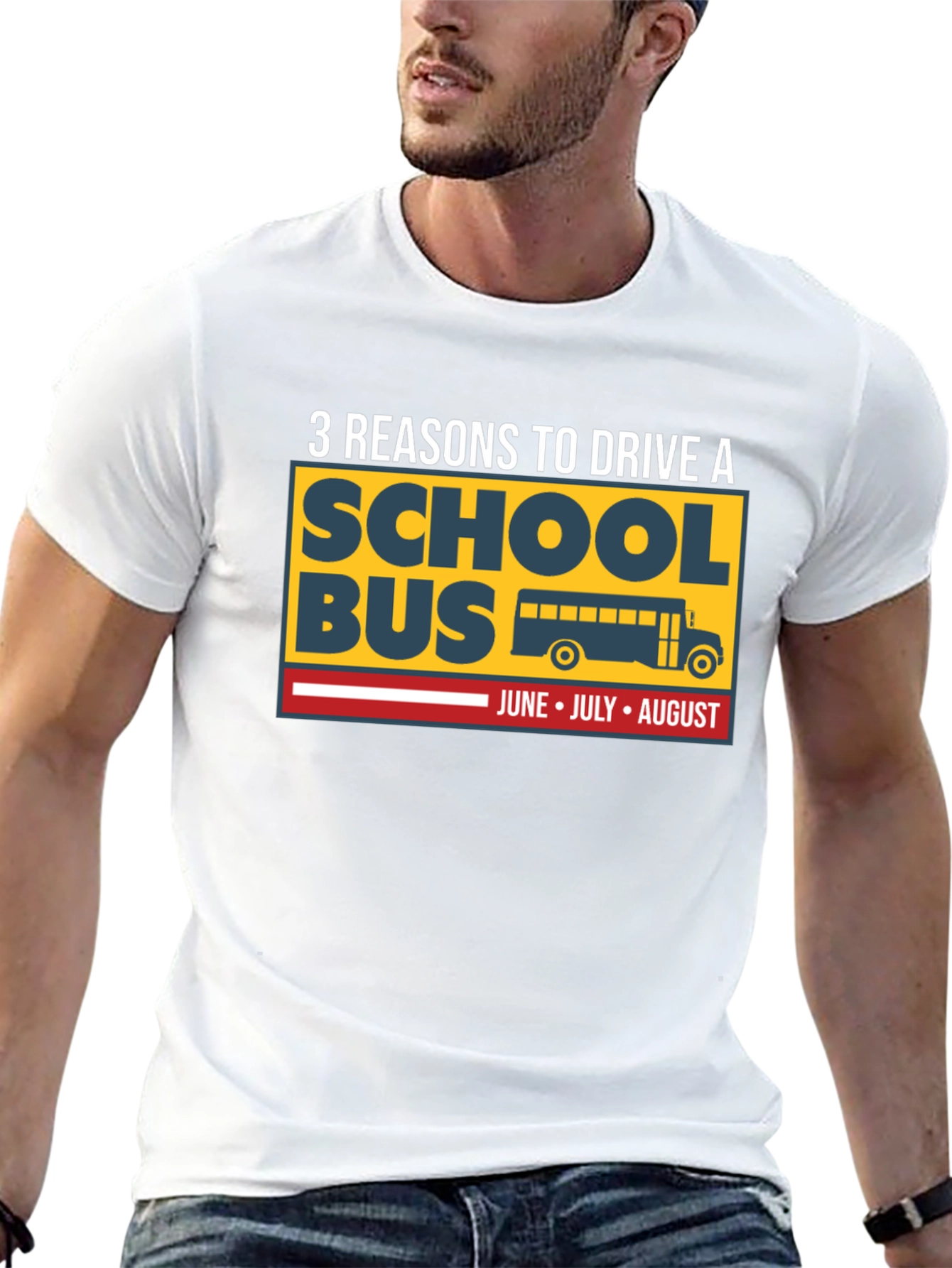 Black 3 Reasons to Drive a School Bus T-Shirt view 13