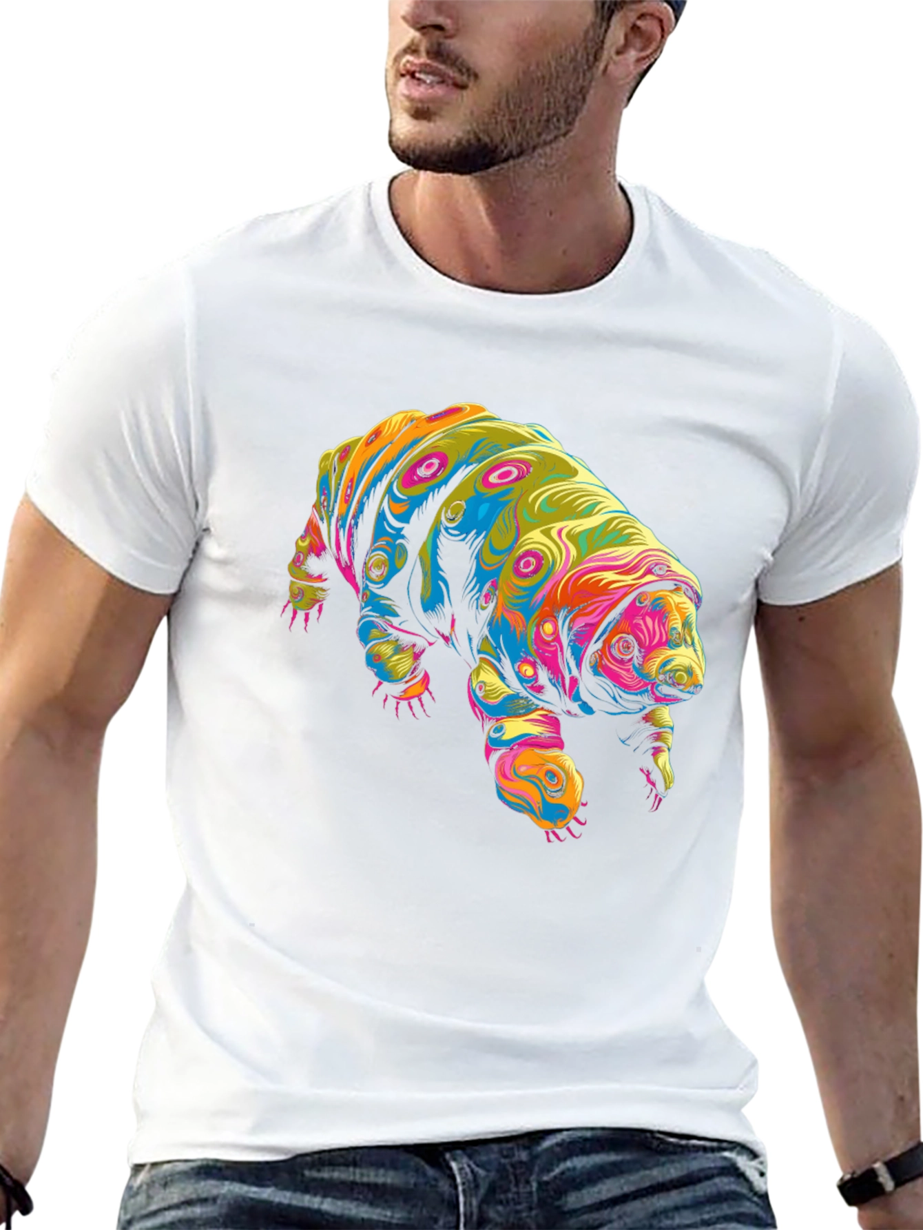 Black Psychedelic Tardigrade Graphic T-Shirt view 13