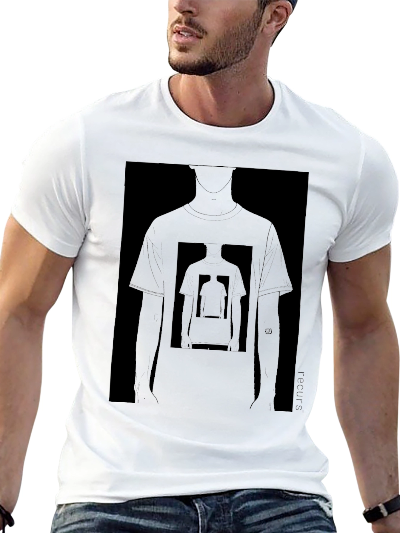 Black Abstract Silhouette Graphic Tee - Black view 13