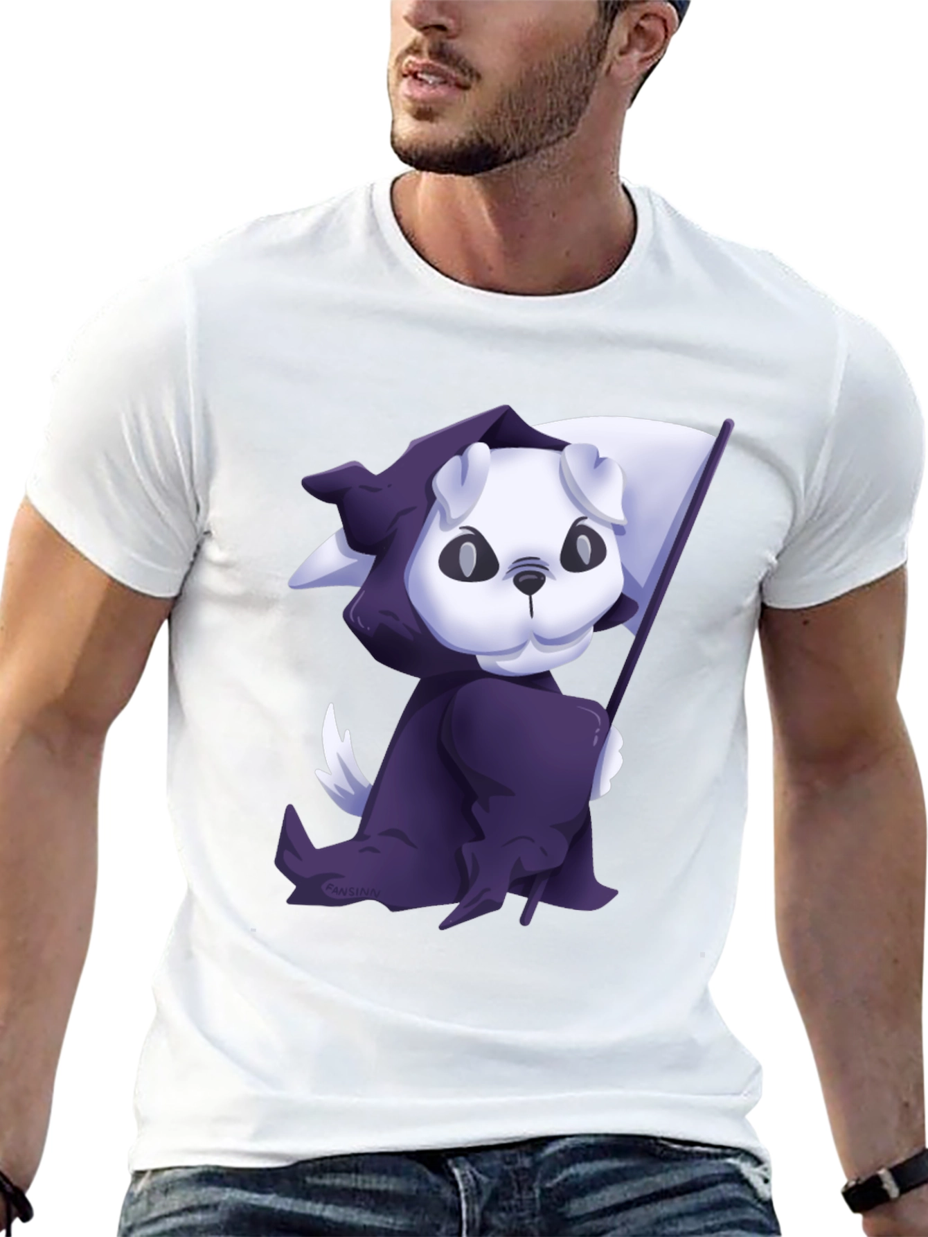 Black Grim Reaper Puppy T-Shirt - Cute and Spooky view 13