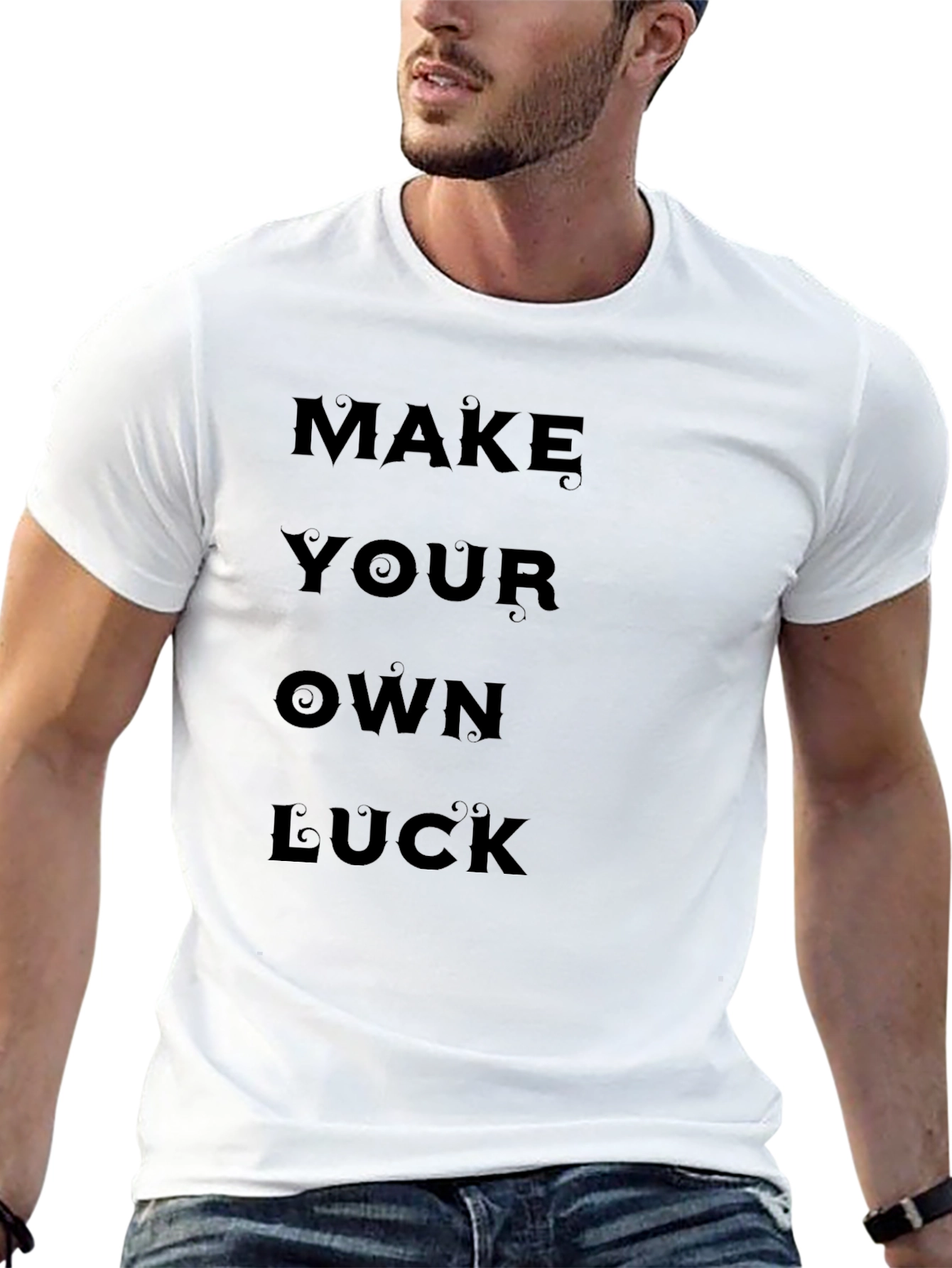 Black Make Your Own Luck Graphic T-Shirt view 13