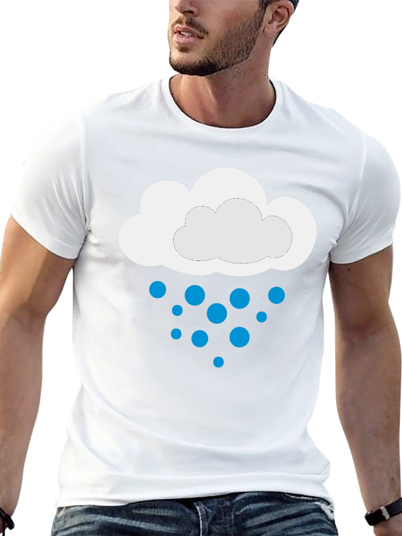 Black Rainy Day Cloud Graphic Tee - Black view 13