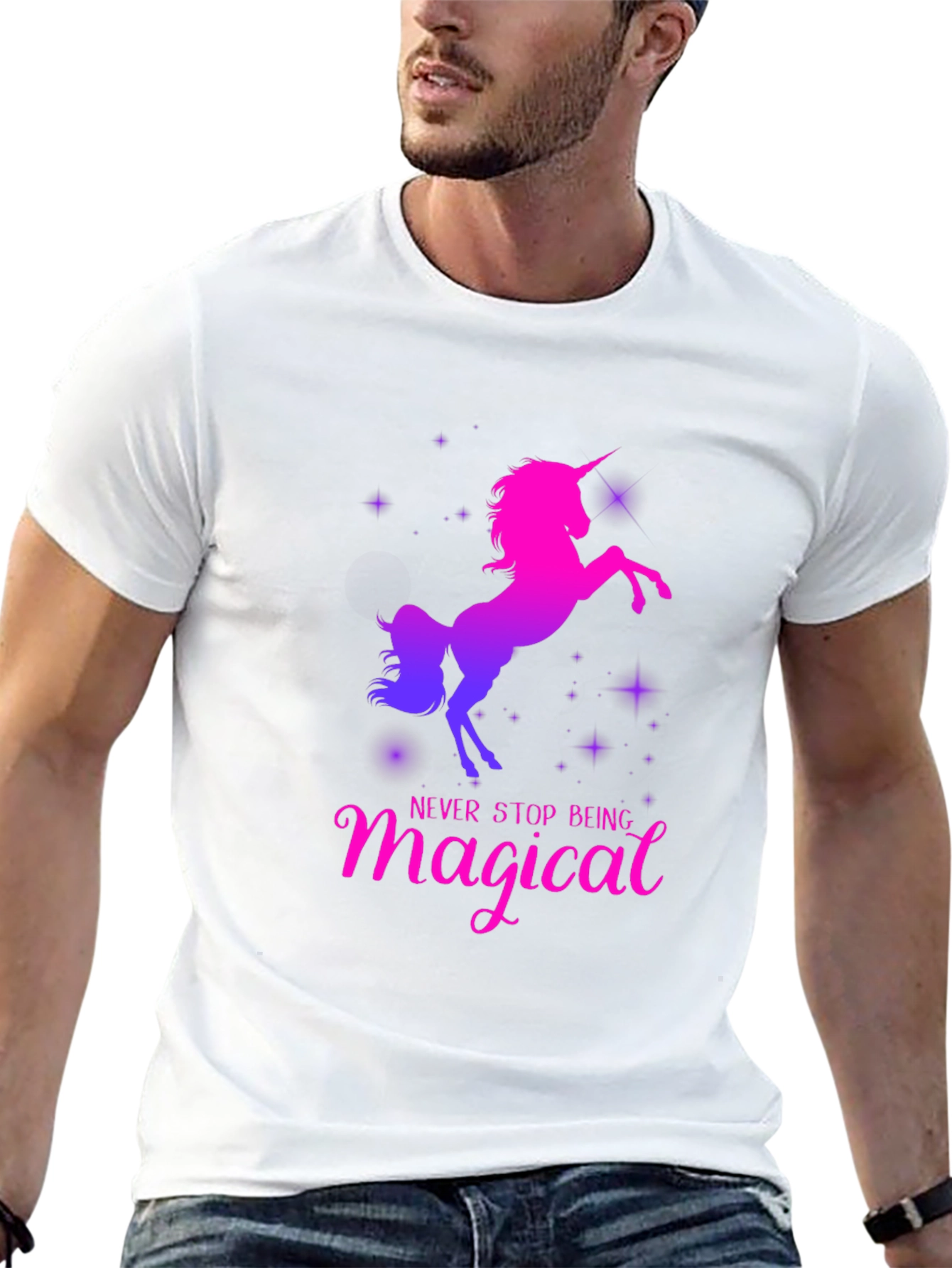Black Magical Unicorn T-Shirt - Black view 13