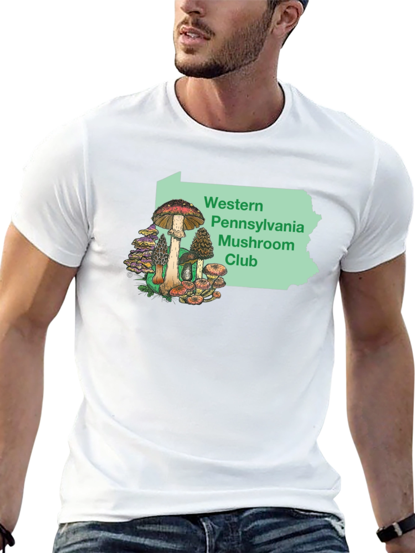 Black Western PA Mushroom Club T-Shirt view 13
