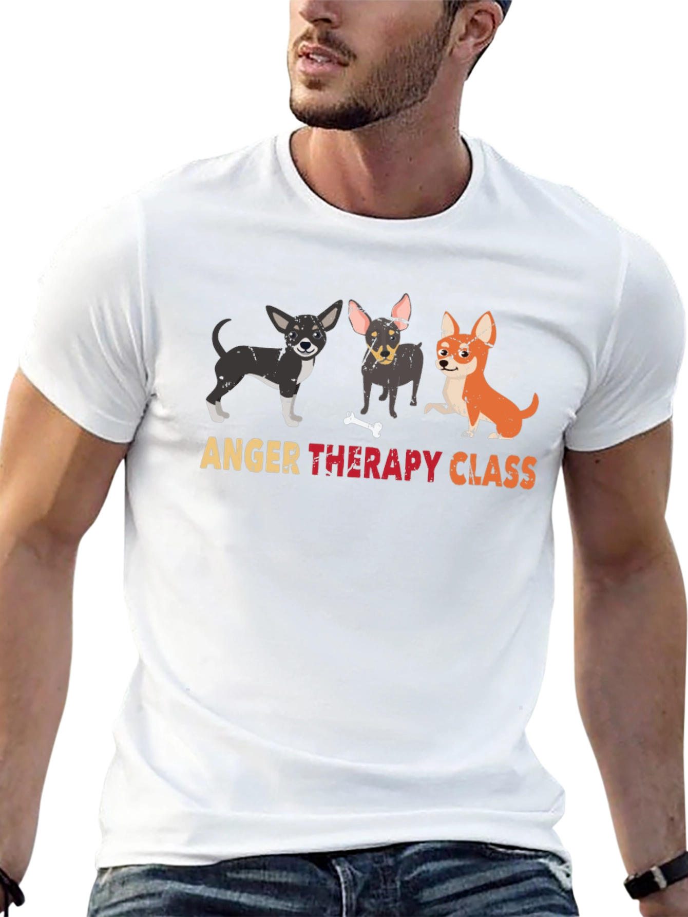 Black Anger Therapy Class Graphic T-Shirt view 13