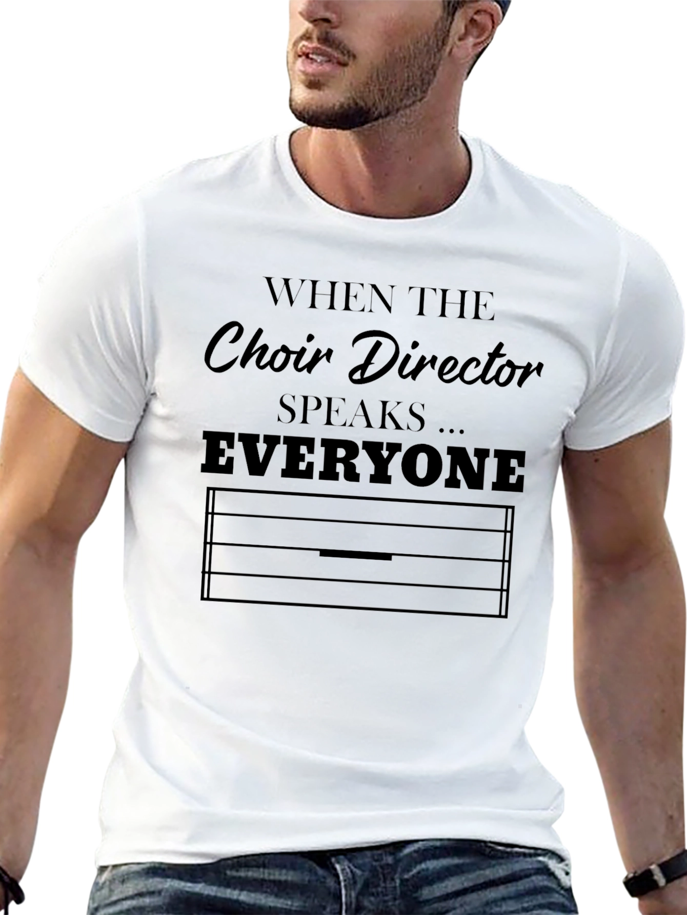 Black Choir Director Speaks T-Shirt - Music Lover Tee view 13