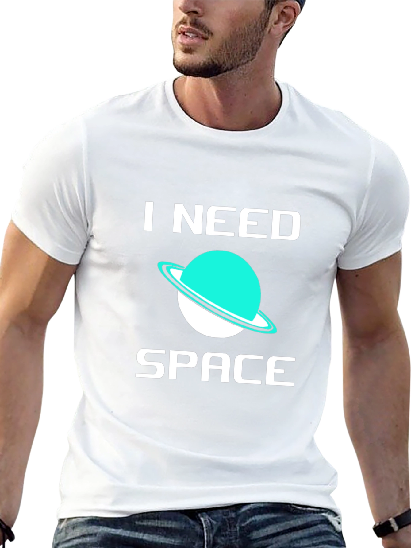 Black I Need Space T-Shirt - Trendy Graphic Tee view 13