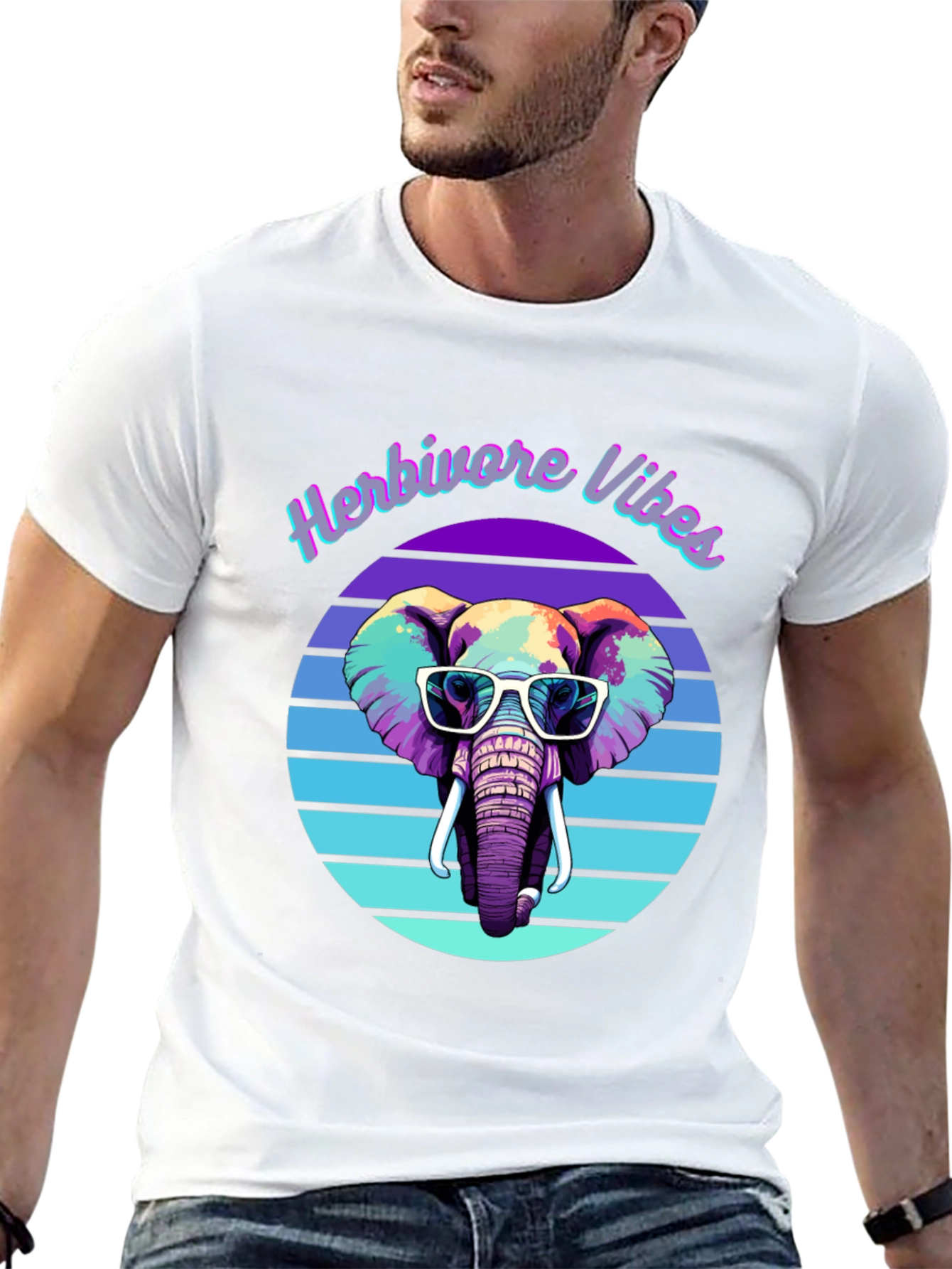 Black Herbivore Vibes Elephant Graphic Tee view 13