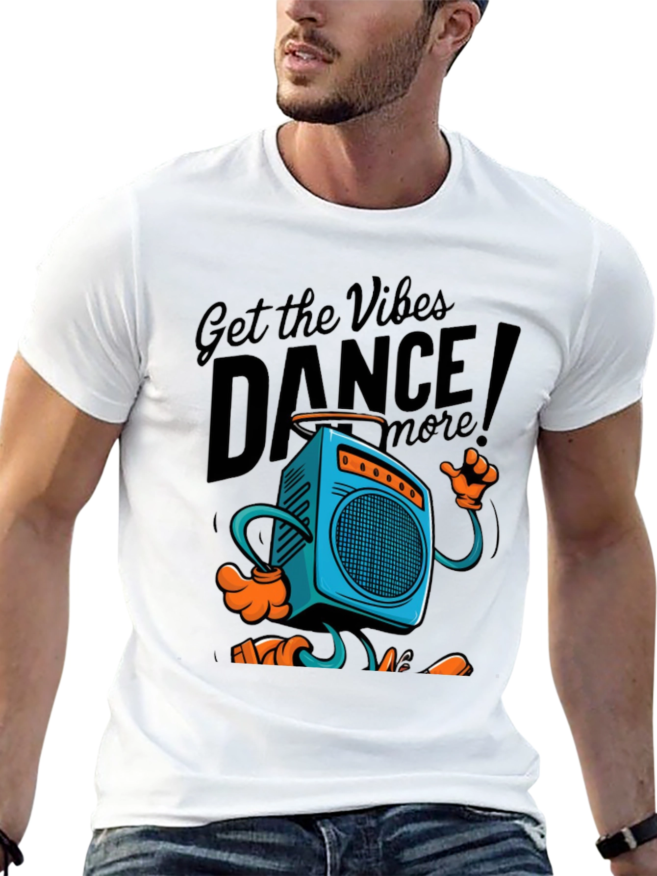 Black Retro Boombox Dance T-Shirt - Get the Vibes! view 13