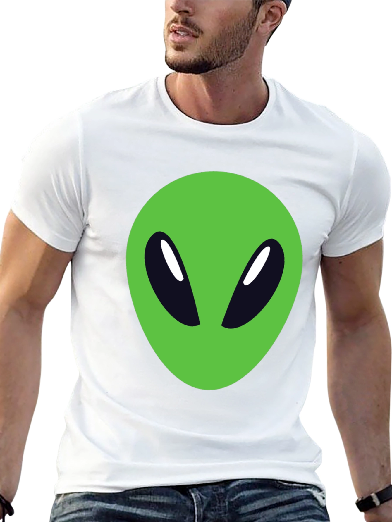 Black Alien Graphic Tee - Black Cotton Blend view 13