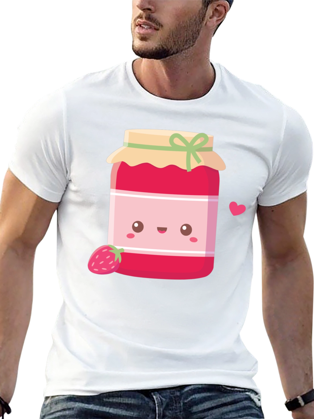 Black Cute Kawaii Strawberry Jam T-Shirt view 13