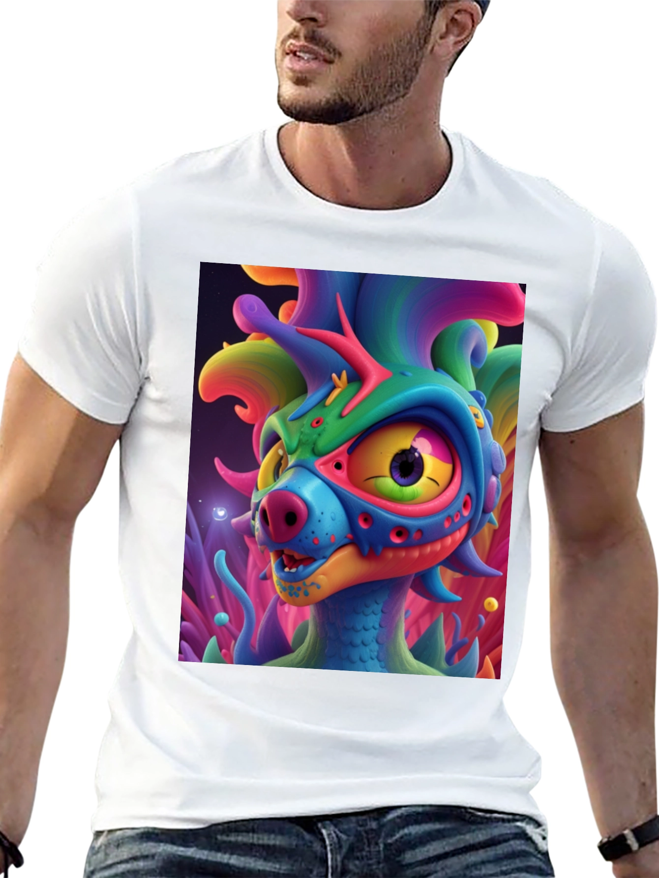 Black Funky Monster Graphic T-Shirt view 13