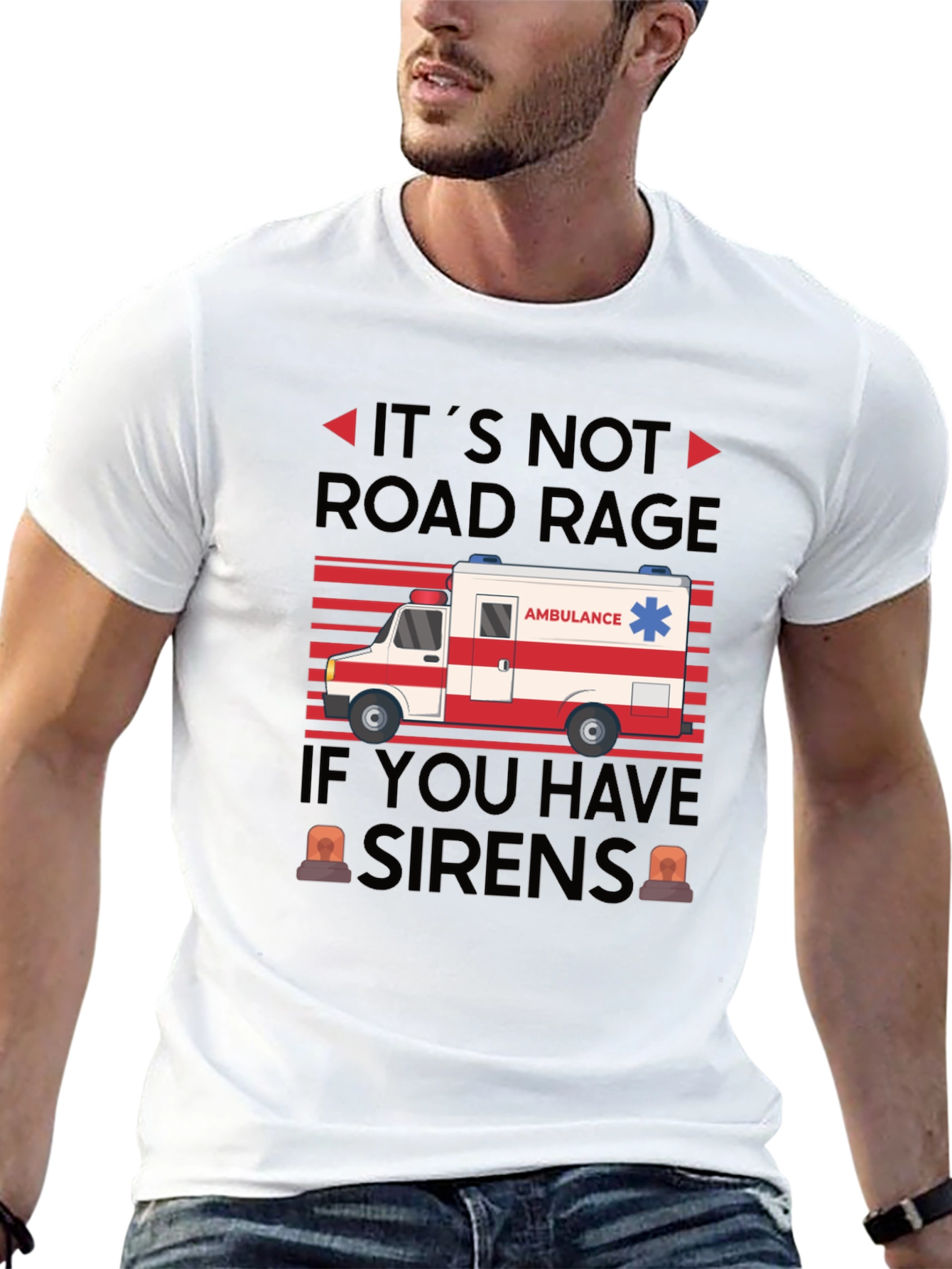 Black Funny Ambulance Driver Road Rage T-Shirt view 13