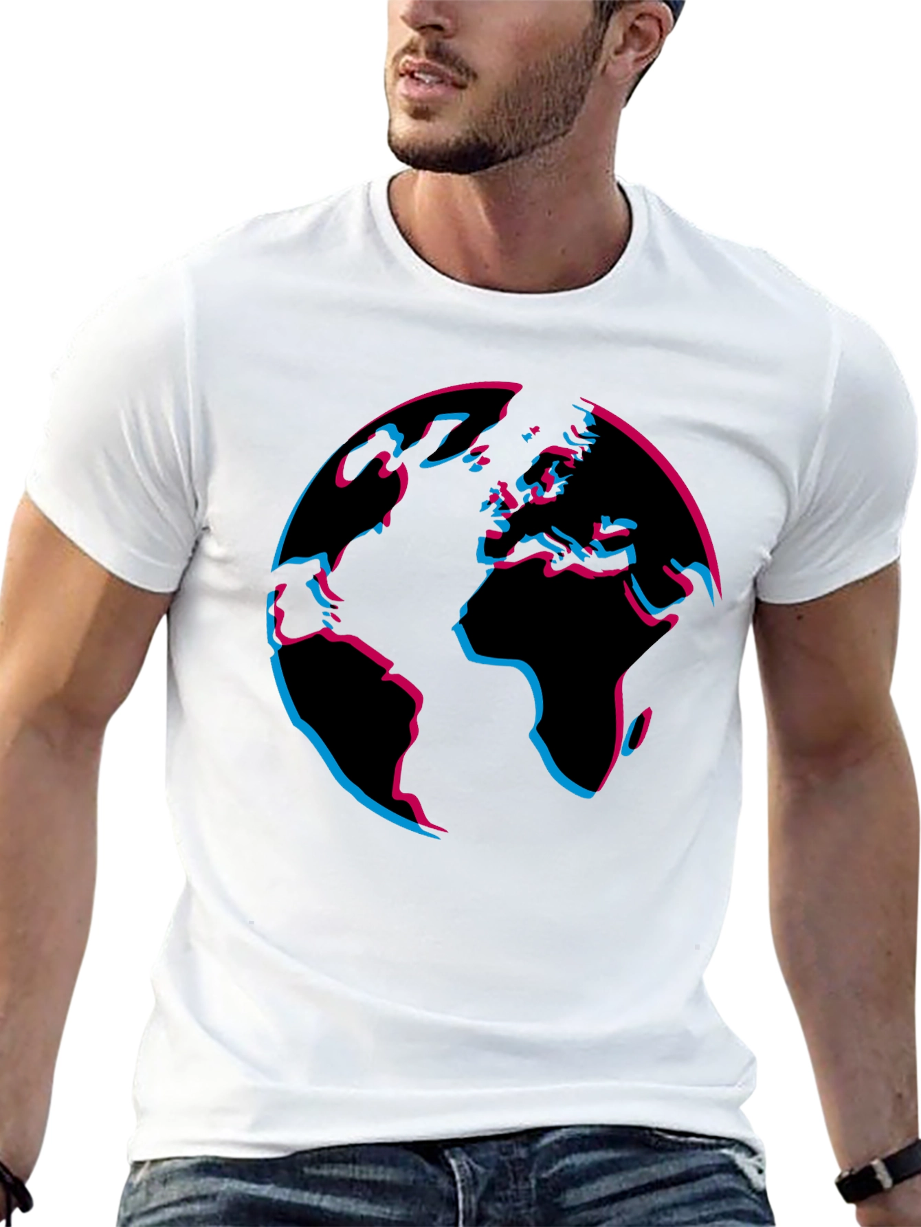 Black Abstract Earth Graphic Tee - Black view 13