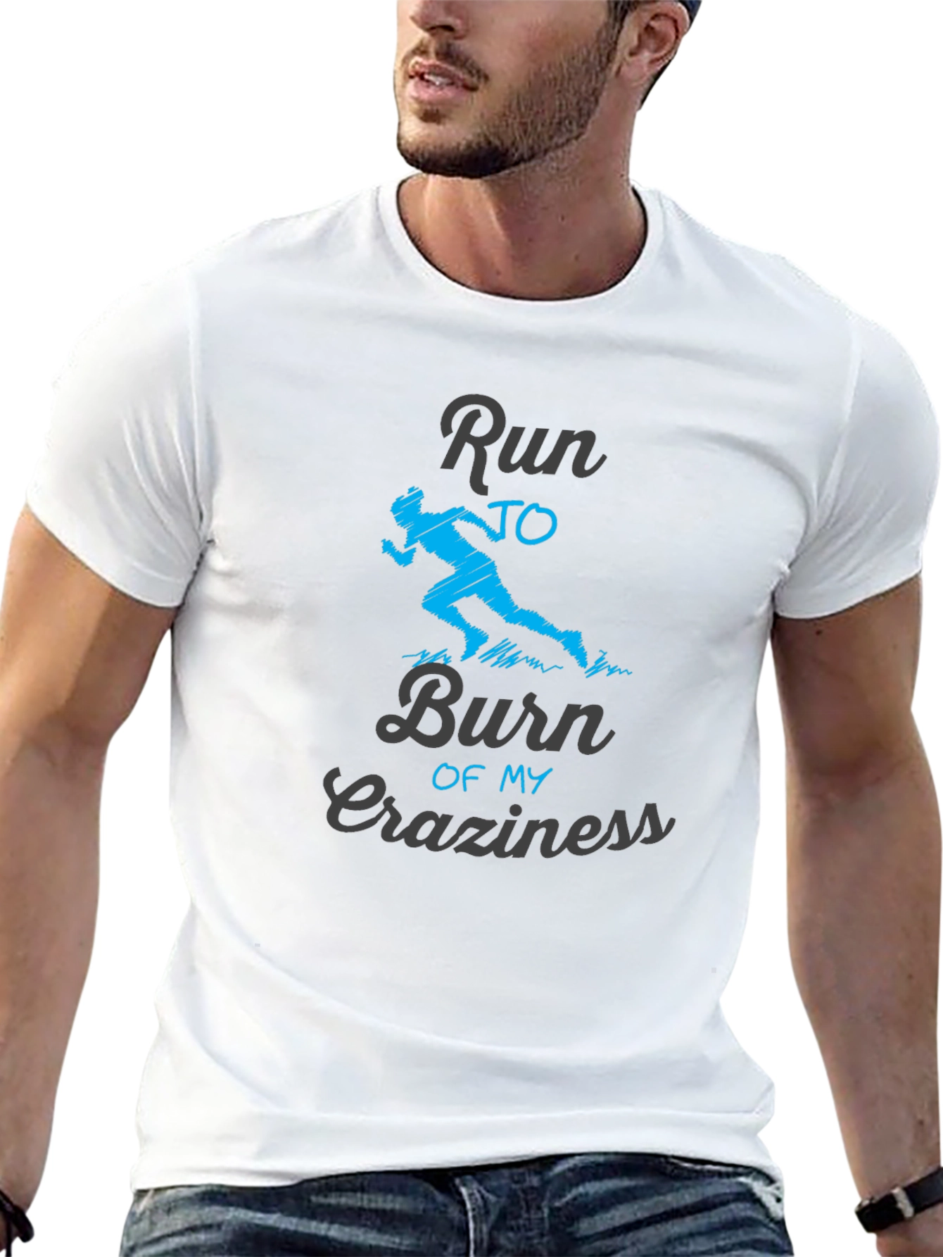 Black Run to Burn Craziness Graphic T-Shirt view 13