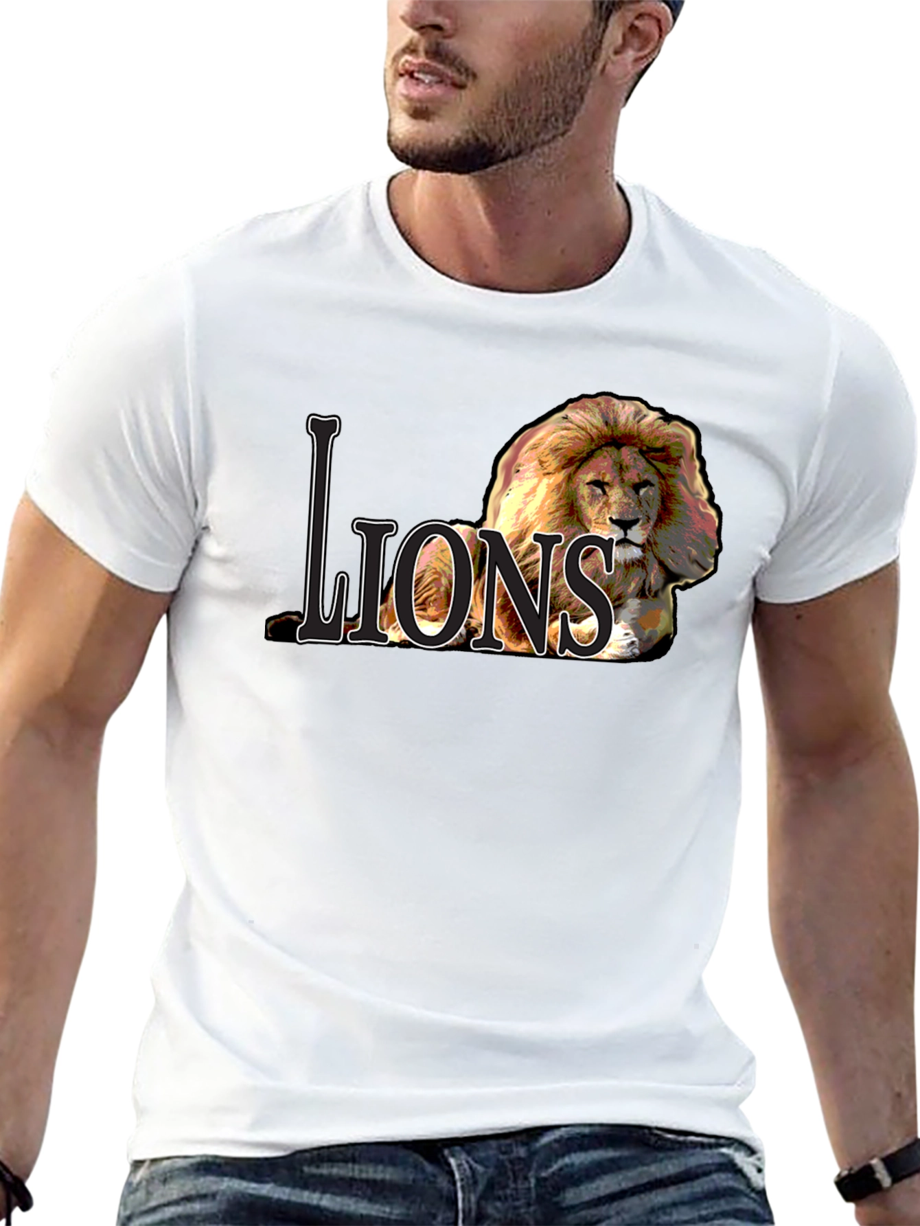 Black Lions Graphic Tee - Bold Lion Design view 13