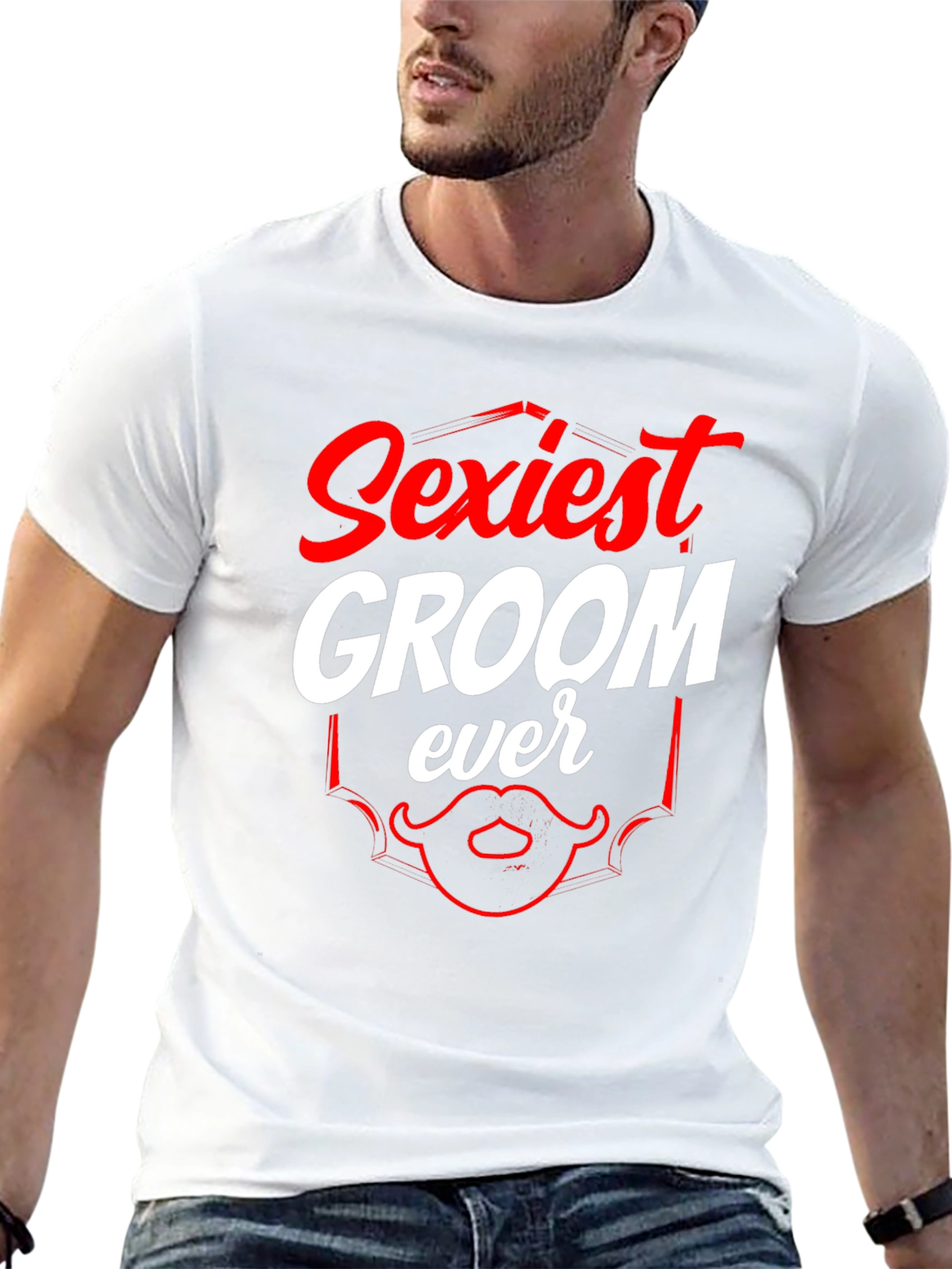 Black Sexiest Groom Ever T-Shirt, Funny Wedding Tee view 13