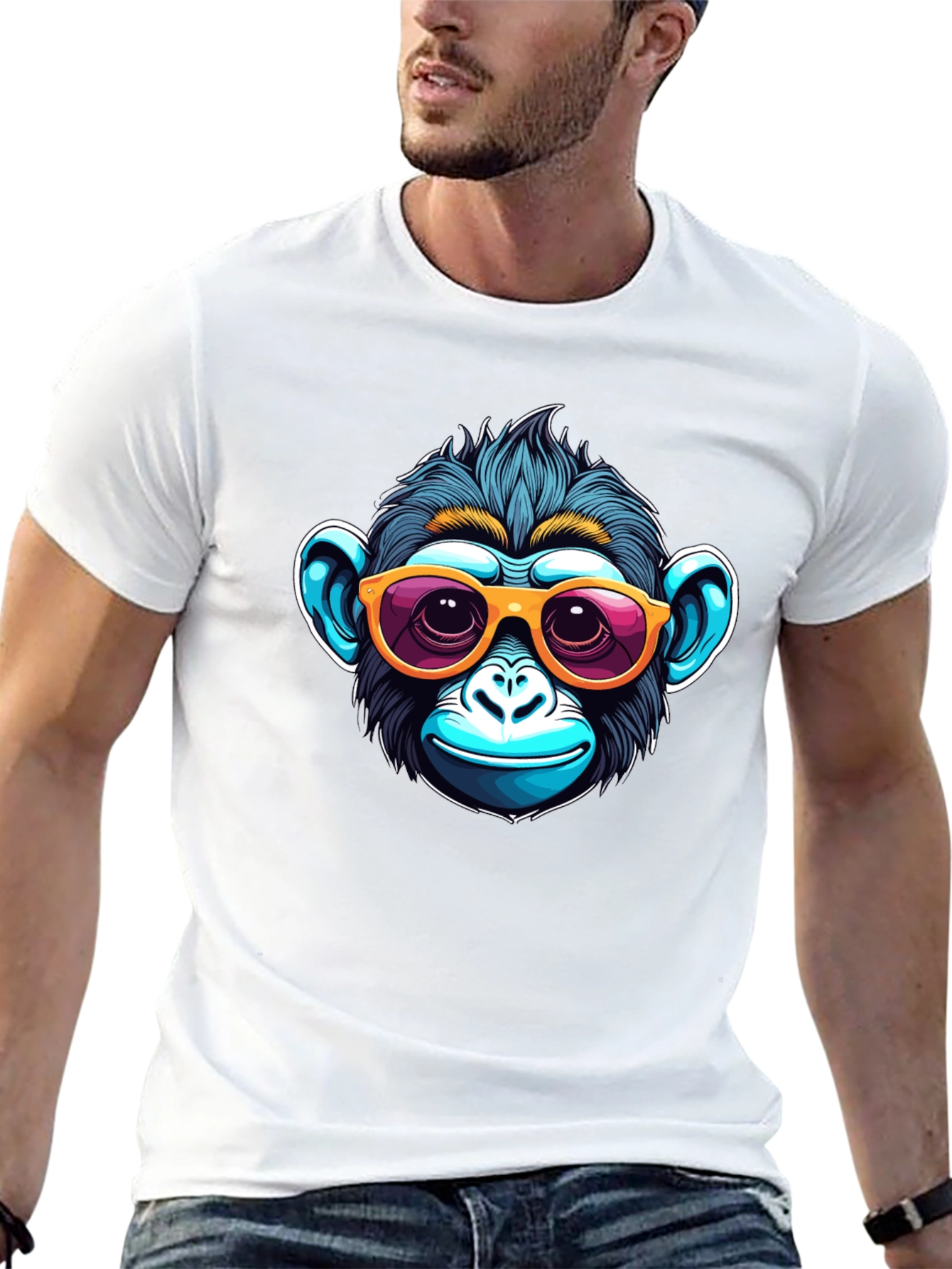 Black Cool Monkey Graphic Tee view 13